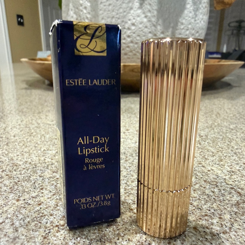 Estée Lauder All Day Lipstick Maple Sugar 01 Gold Rib Tube Discontinued NOS